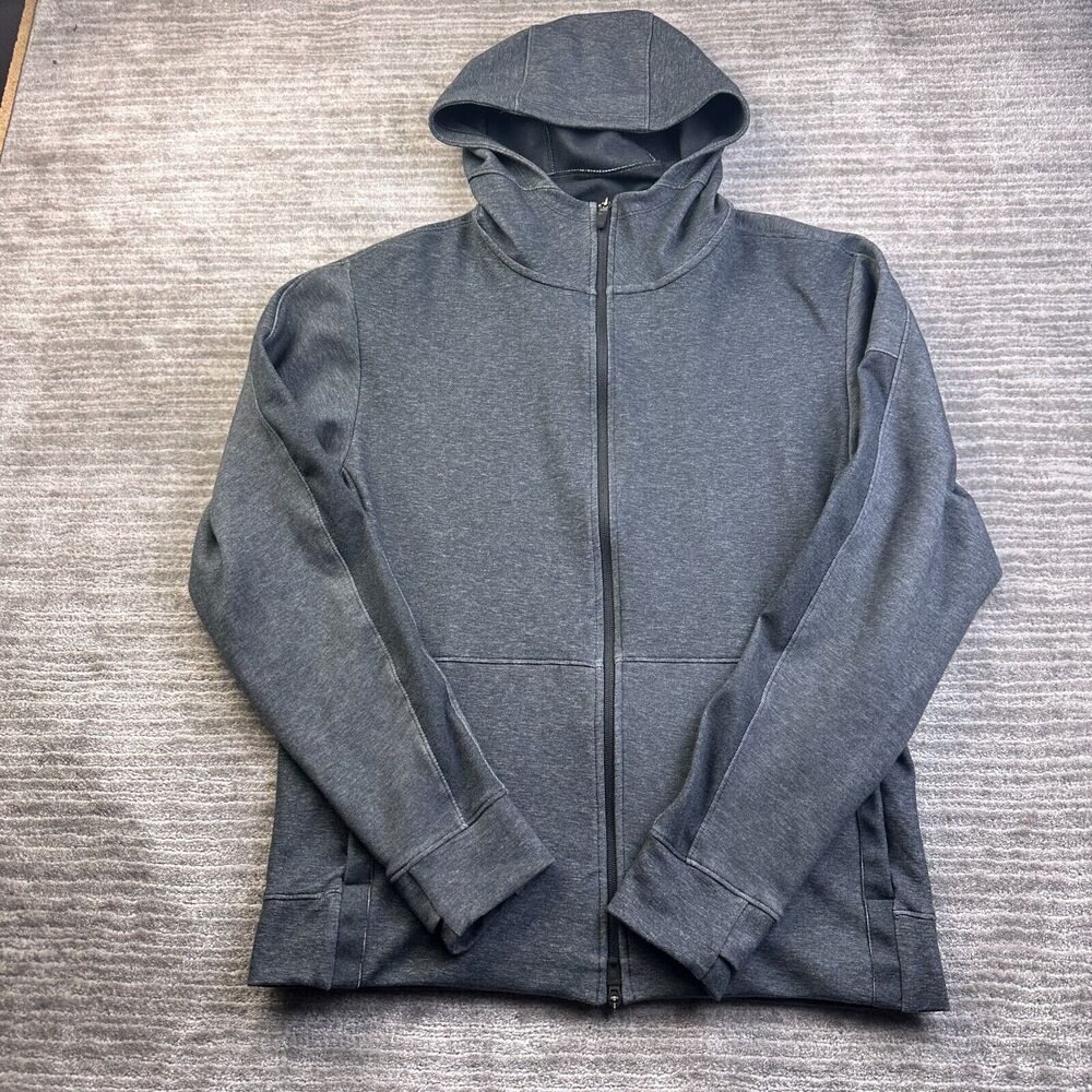 Nike Yoga Hoodie Mens Small Gray Yoga Full Zip Move to Zero Dri Fit Athleisure